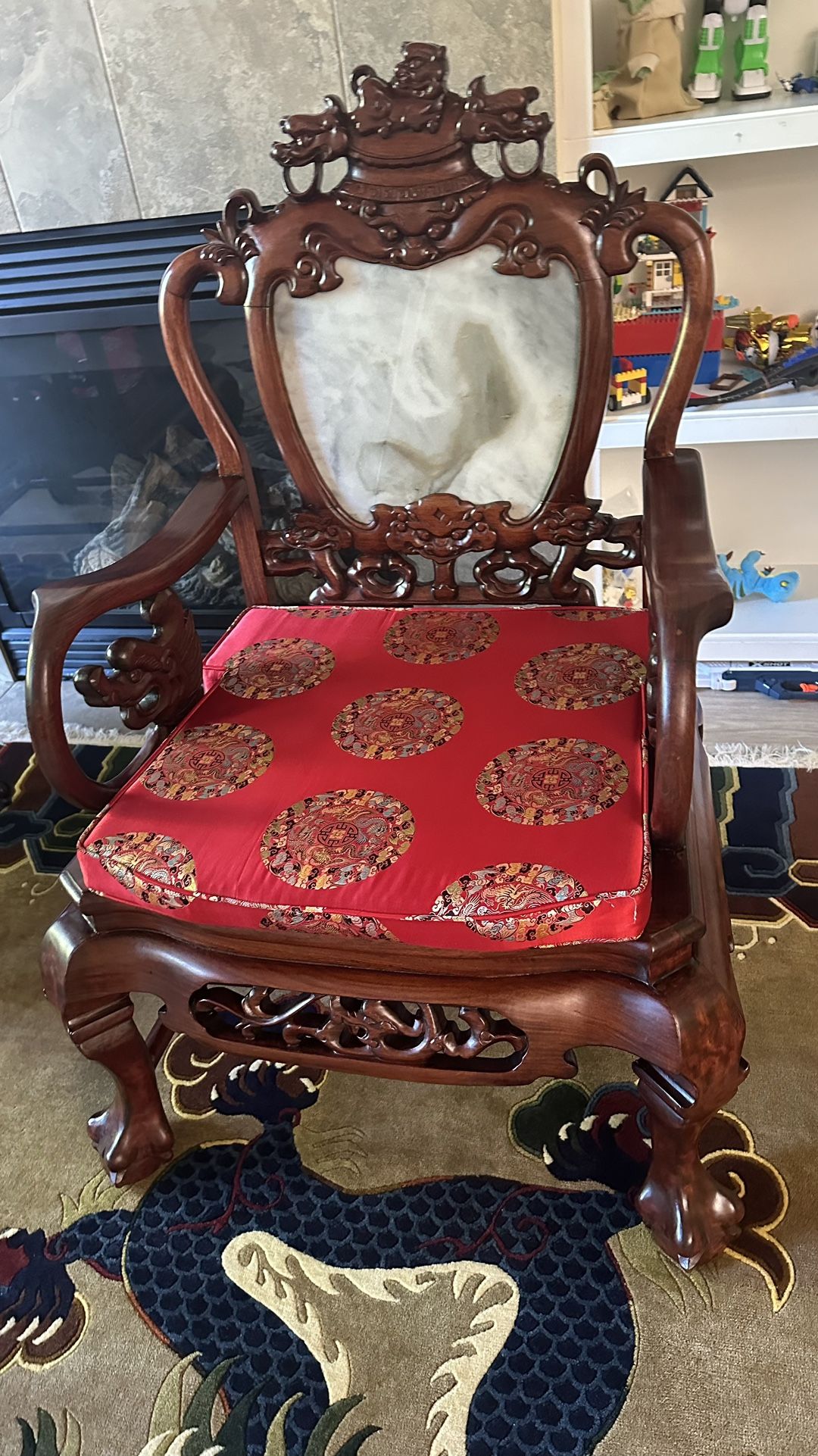 Rosewood And Marble Armchair