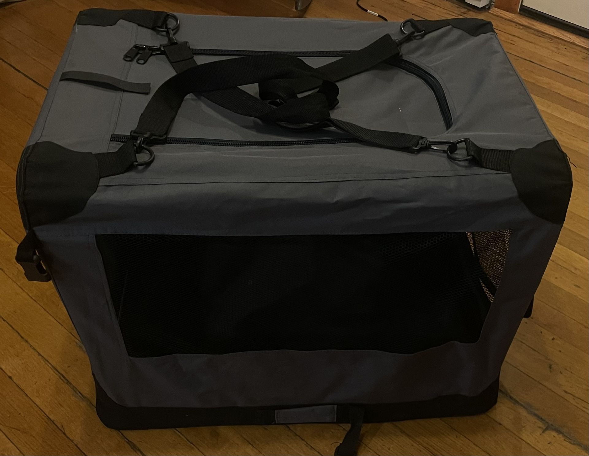 Dog Soft Crate 36 Inch Kennel for Pet Indoor Home & Outdoor Use – Soft Sided 3 Door Folding Travel Carrier with Straps – Arf Pets