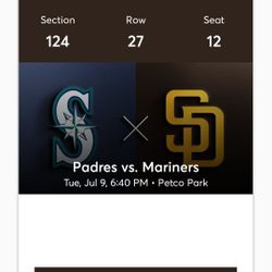 Padres Vs. Mariners 7/9/24