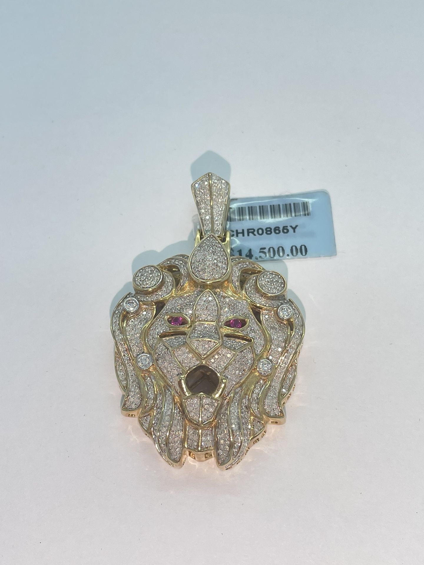 Diamond Gold Pendant Lion 10K 