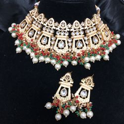 Statement Necklace Set Indian Bollywood Jewellery Choker Necklace 