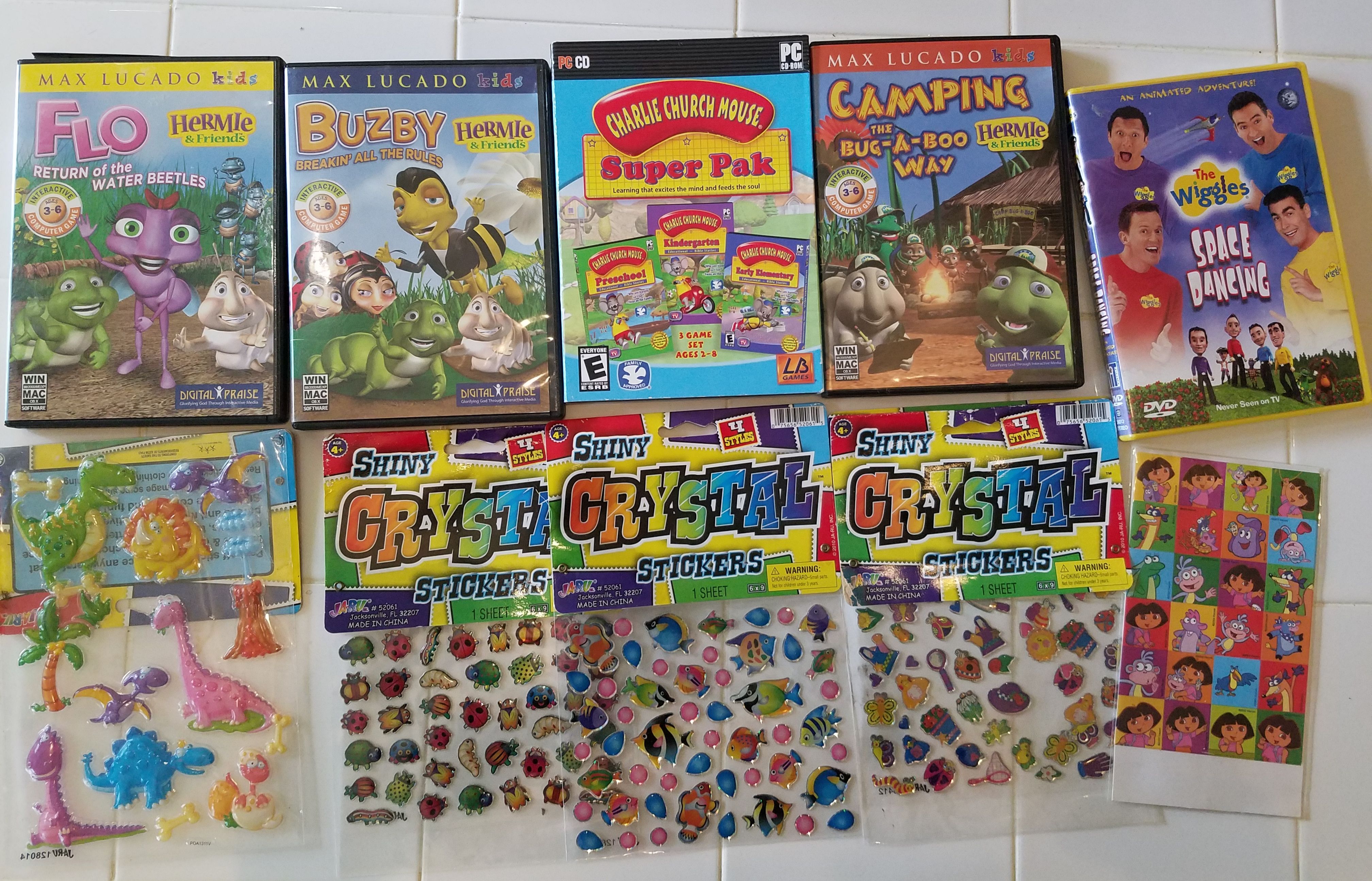 Childrens computer games plus DVD and stickers