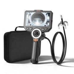 Articulating Endoscope with Light, 4-Way 360° Articulated Borescope Camera, 6" HD IPS Screen, 1920 x 1080 Lens, 8X Zoom, 7000mAh Battery, IP67 Waterpr