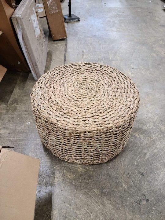 Oriental Furniture Rush Grass Knot Work Coffee Table/Ottoman, 30" Round x 17"H
$150 FIRM