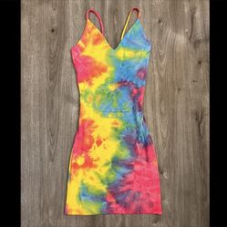V-cut Tie Dye Dress🌈✨😍🔥