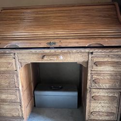 Oak Roll Top Desk