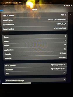 Ipad air 5th generation