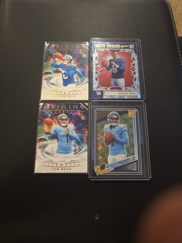 2024-25 Rookie Jaxson Dart And Cam Ward 4 Card Lot Origins And Donruss Football