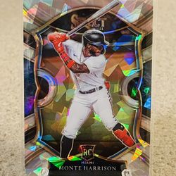 Monte Harrison 2021 Panini Select Silver Cracked Ice Rookie Card /25 SSP
