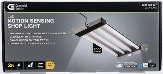 **🔥 Clearout Deal: Only $20 (Retails for $45) – Commercial Electric 2ft LED Motion Sensing Shop Light!**
