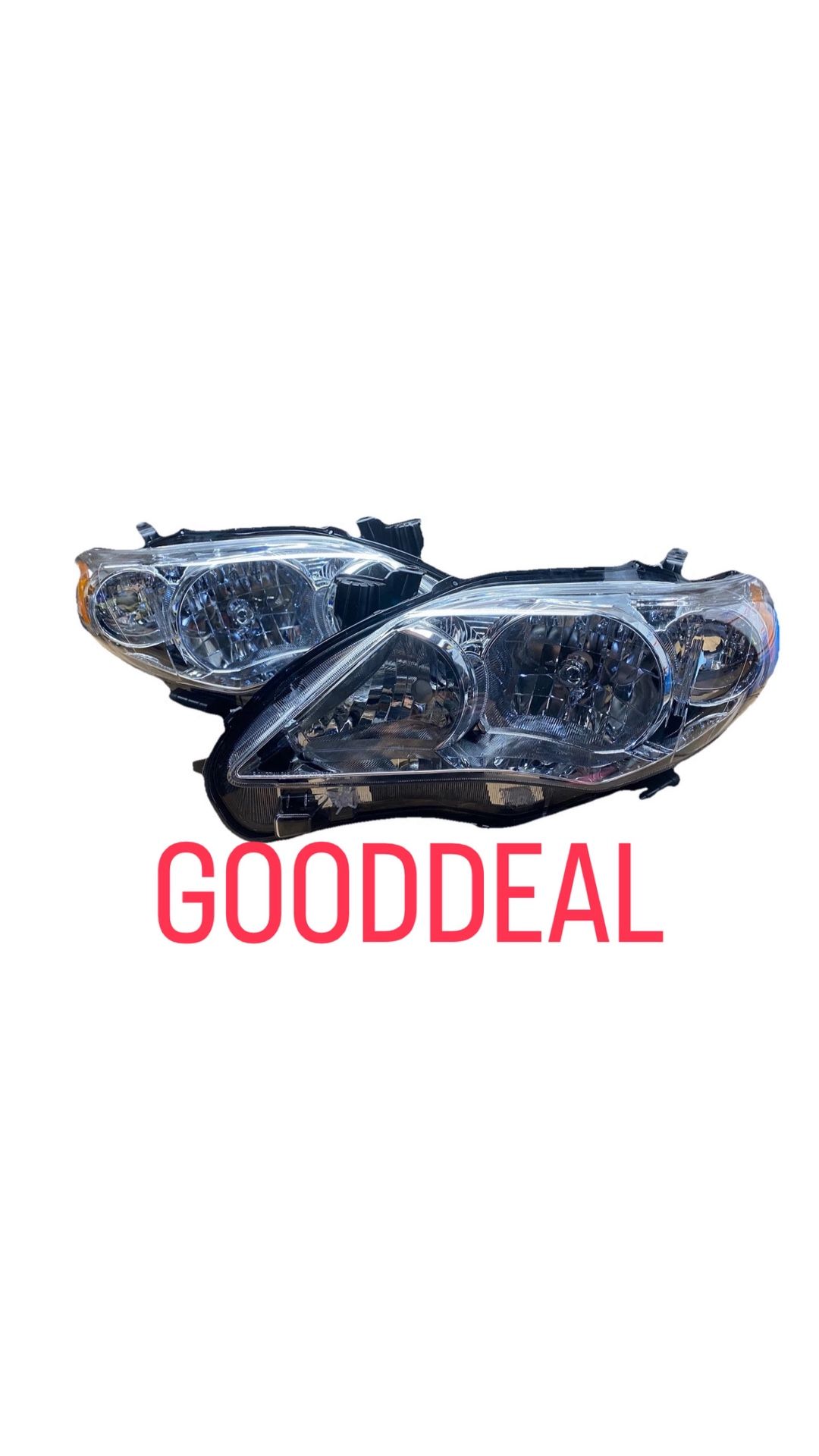 P5 Fit 11-13 Toyota Corolla Chrome Headlight Light Pair Left Right