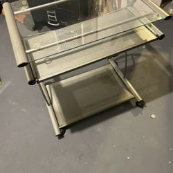 Small Computer Table On Rollers 