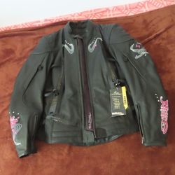 scorpion exo elektra ink leather motorcycle jacket M NWT