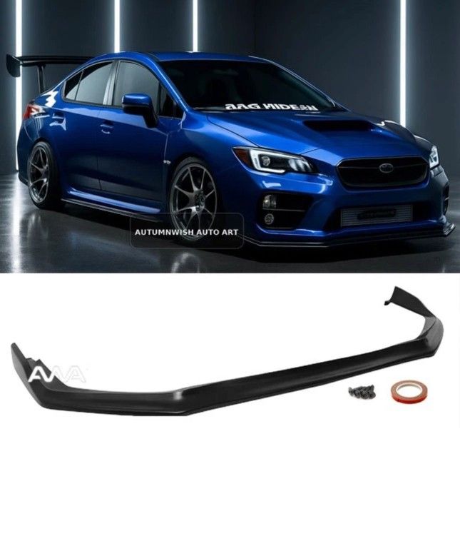 Fits 15-21 Subaru WRX STI 1 Piece CS Style Front Bumper Lip Splitter PU