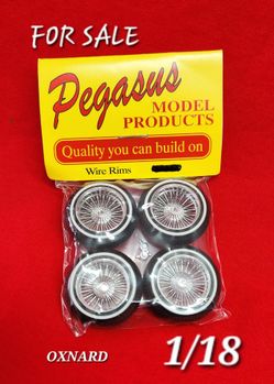 1/18 SCALE PEGASUS ORIGINAL CHROME SPOKE RIMS NEW