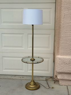 Vintage Floor Lamp (brass and glass)