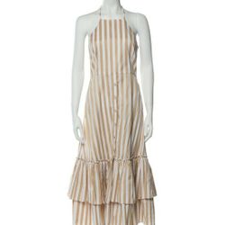 Caroline Constas Stripped Long Dress