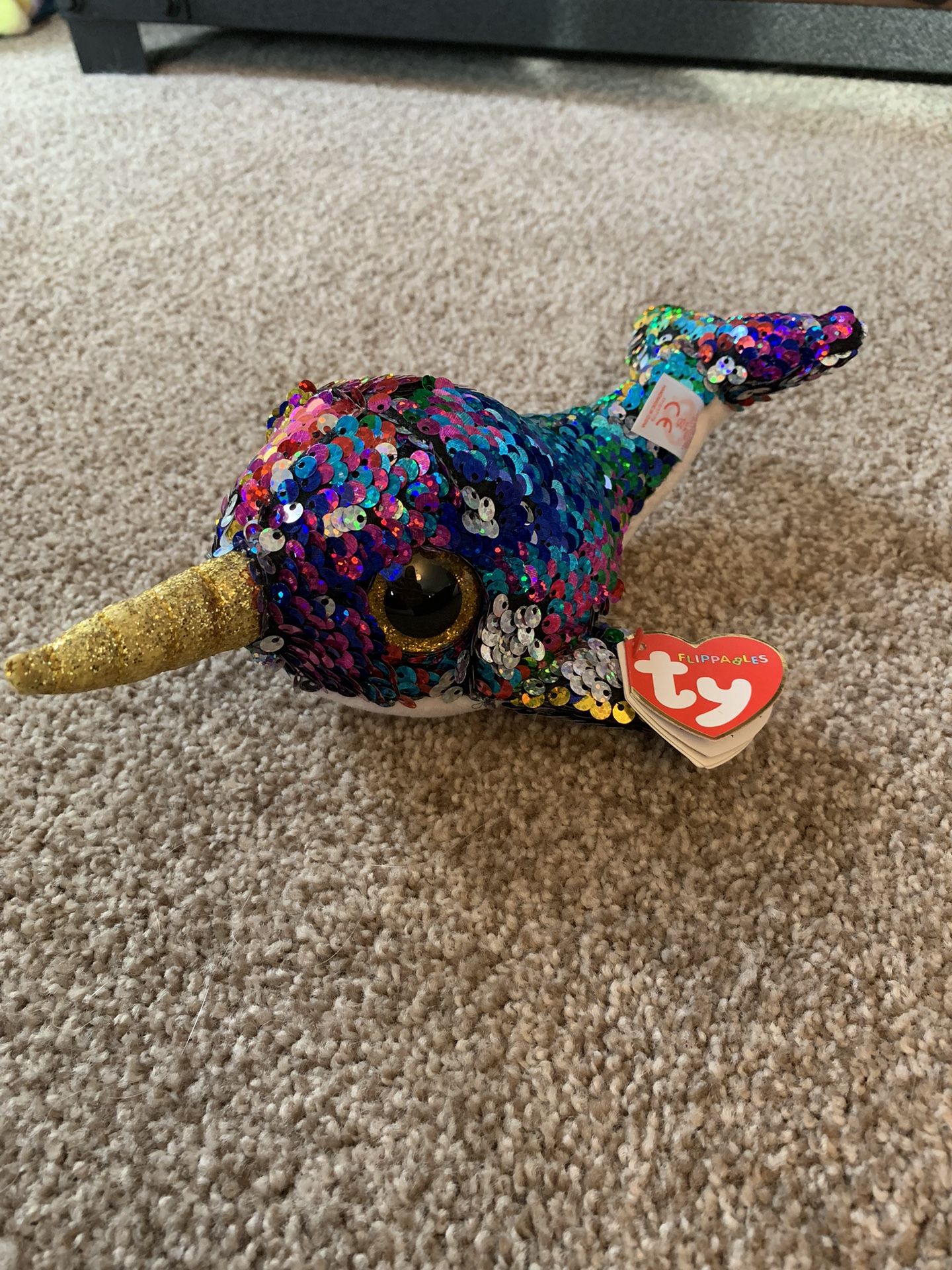 NEW Ty Narwhal With Sequins