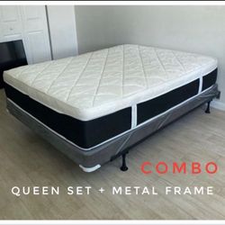 NEW Mattress Queen Size Plush Pillowtop With Box Spring // Offer  🚚