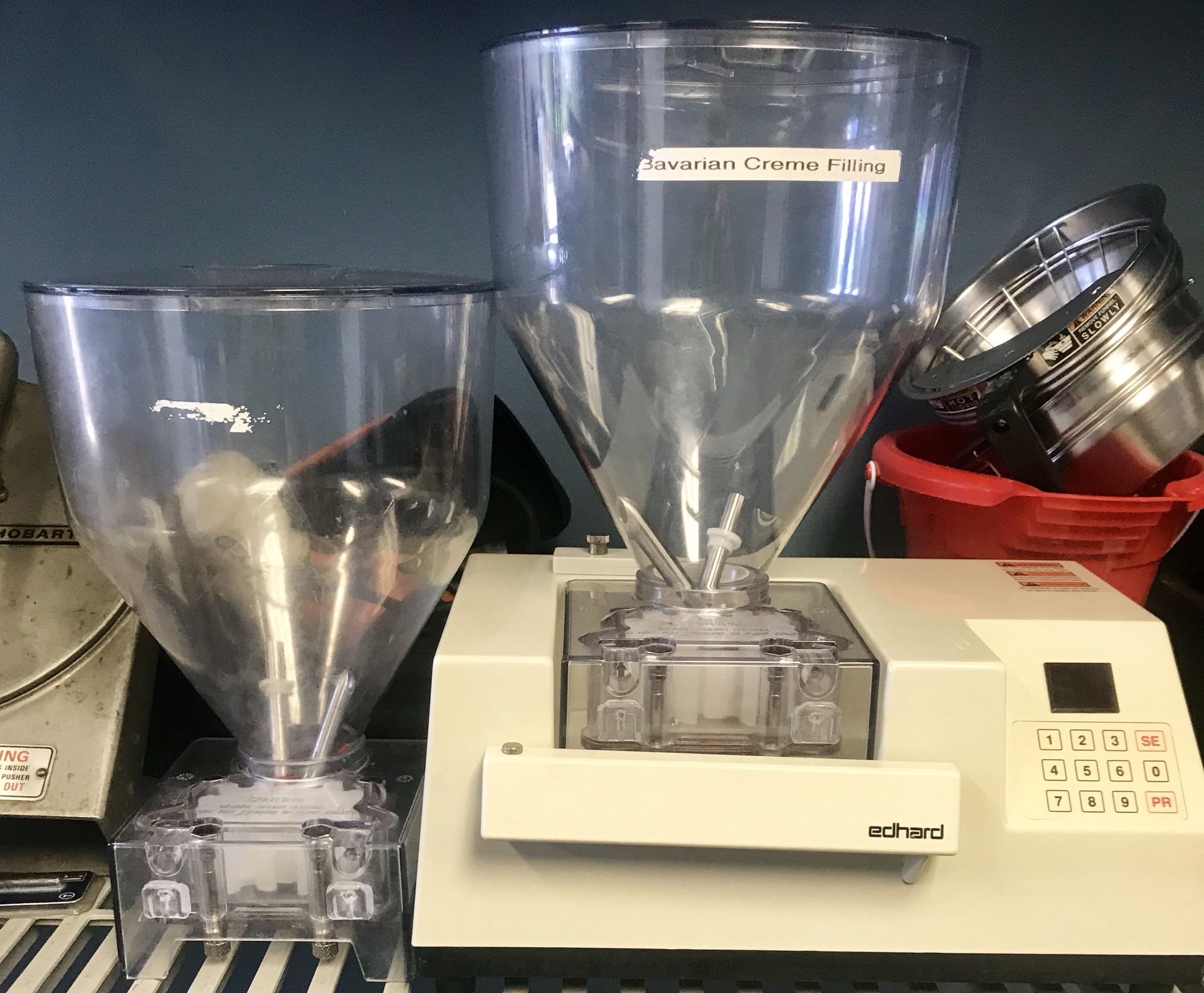 Edhard P4010 donut filler comes with 2 hoppers