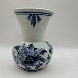 Vintage Hand Painted Delft Mini Bud Vase