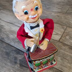 Antique tin animated bartender toy - Not Working