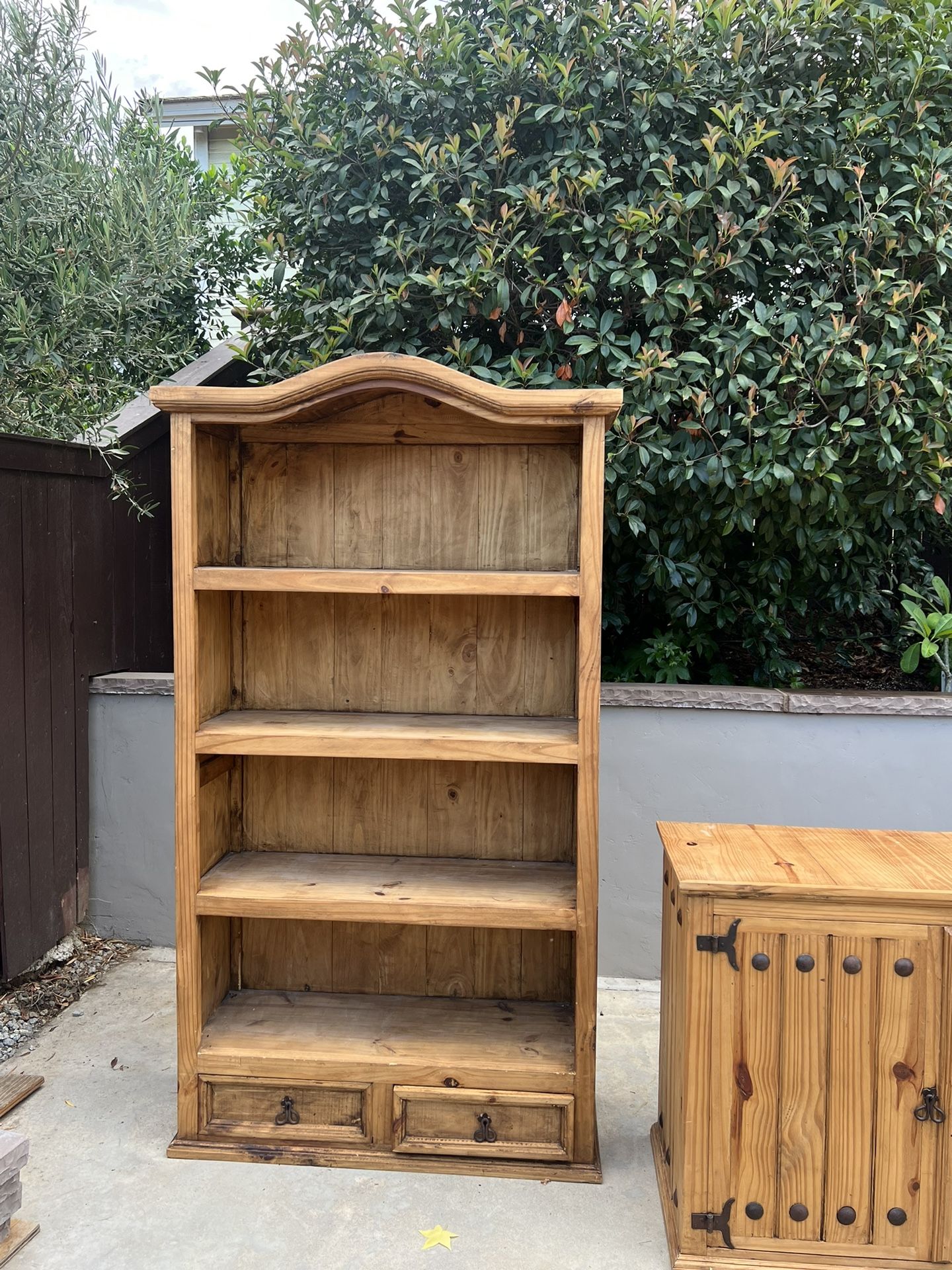 Rustic, Pine, Bookshelf, Storage With Drawers From Mexico