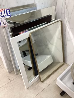 Mirror new with frame and mounting bracket white grey espresso metal medicine cabinets from 18” wide to 48” ready for pick up from 20”
