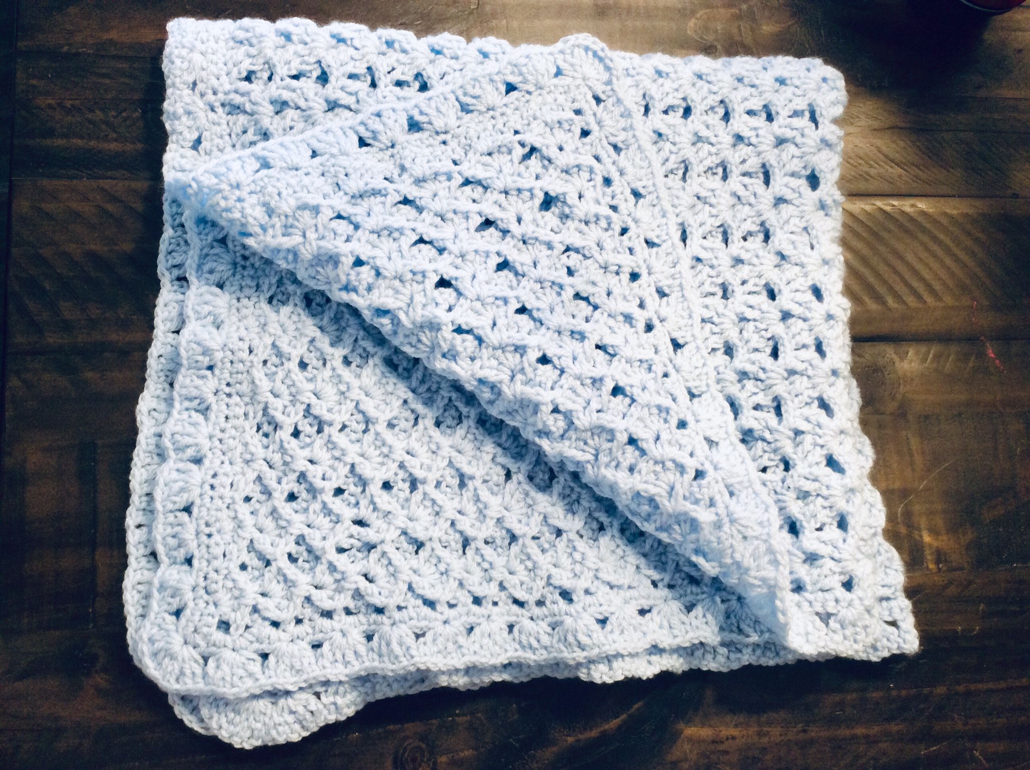 Baby Blanket. Blue. 80x74 Cm. Handmade Crochet.⁶