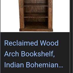 Solid wood carved bookcase.