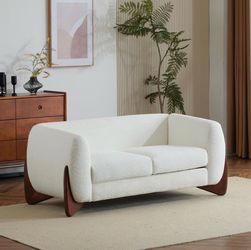 Christopher Knight Alma 63” loveseat with wood legs
