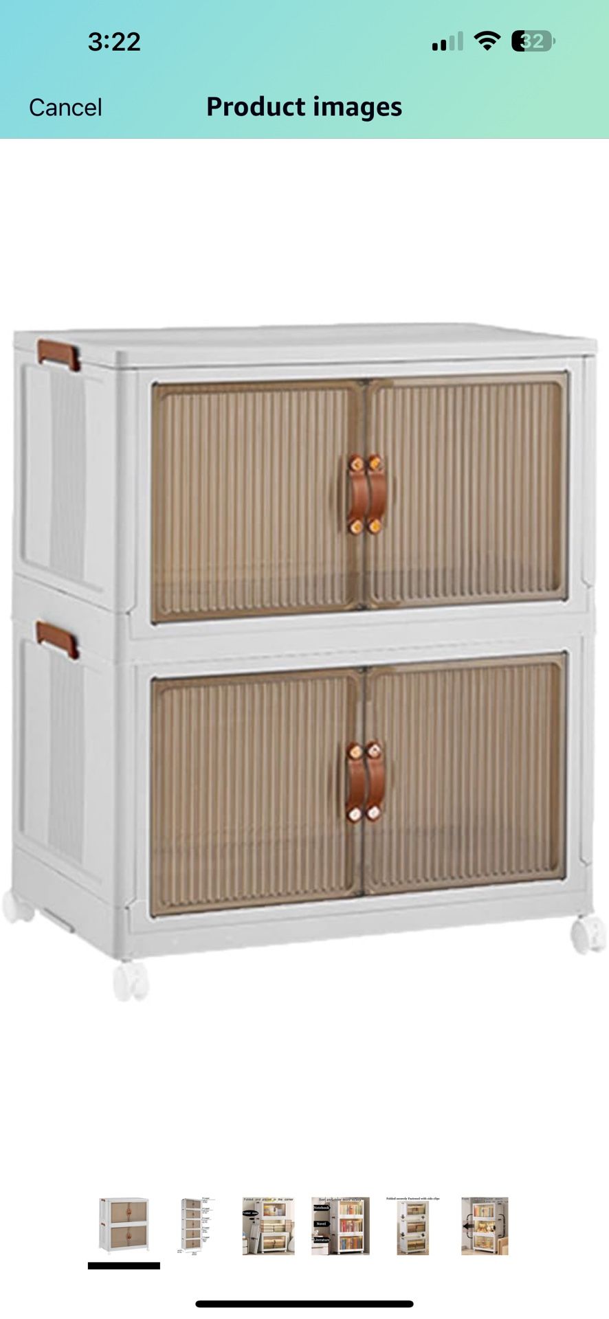 White Multi-layer Collapsible Storage Box with Lid - Stackable and Portable Organizer Bin for Books, Toys, and Clothes - Visible Double Doors and Univ