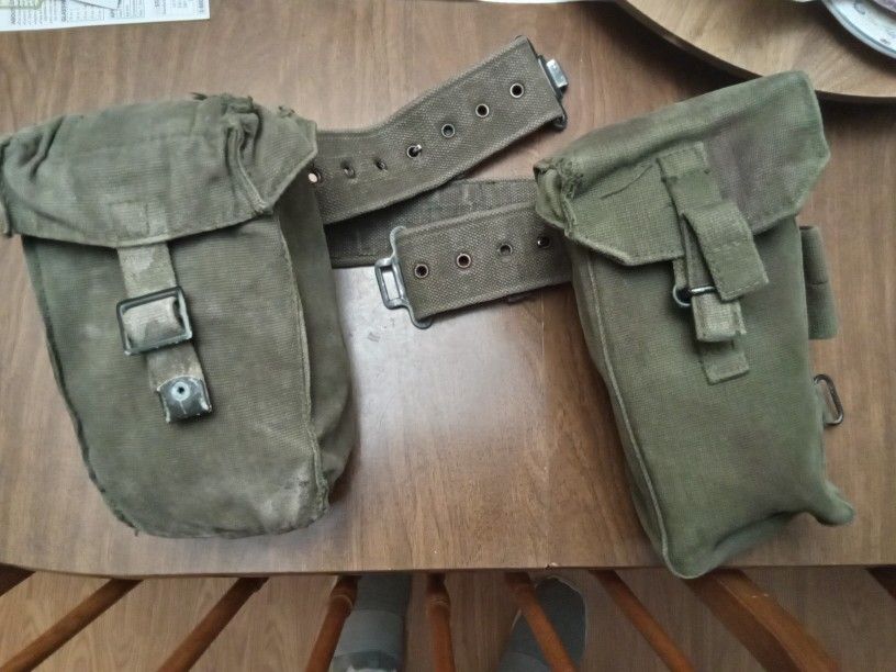 British Army Pattern 58 Web Gear, Ammo, Water Bottle Pouch And Belt
