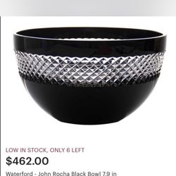 Waterford Black Cut Crystal Bowl 