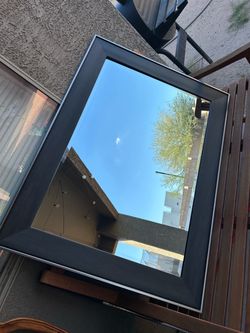 Large Wall Mirror with Black Frame