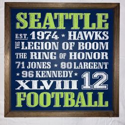 Seahawks Wooden Word Wall Sign