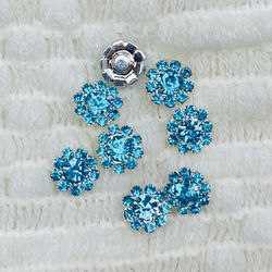 Blue Rhinestone Button 