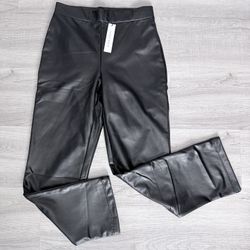 Sanctuary NWT BLACK FAUX LEATHER CROPPED PULL ON PANTS SIZE Medium  Nordstrom Macy