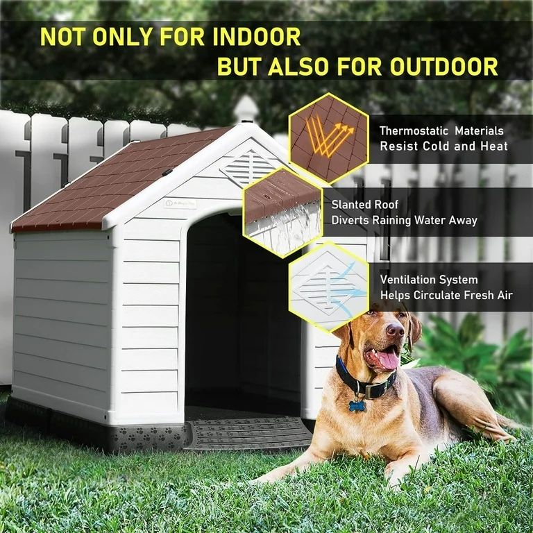 Durable Waterproof Plastic Dog House for Small to Large Sized Dogs