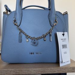 NEW Nine West Lilibet Mini Pale Denim Satchel