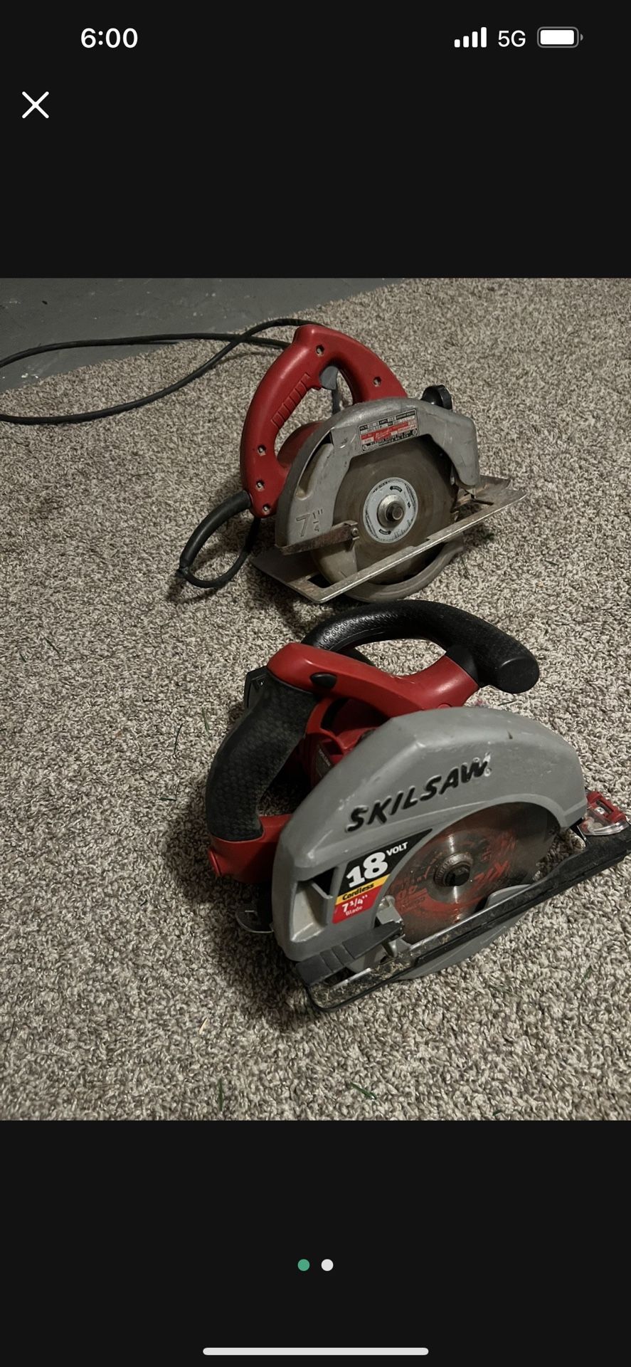 2 Circular Saw Pick Up Only