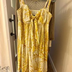 Yellow Summer Strap Dress Sz 12