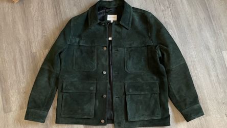 Banana Republic, Men’s L, Ponderosa Pine, Genuine Goat Leather, SUEDE FIELD JACKET, Product #865612, Brand New, Never Worn, Perfect Condition, Origina