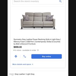 New BOBs leather power sofa. Asking 850 OBO. 