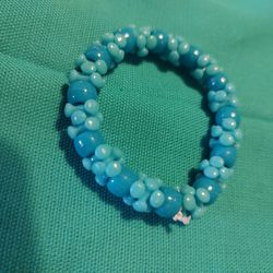 New Stretch Bracelet With Turquoise Tribeads And Pony Beads 