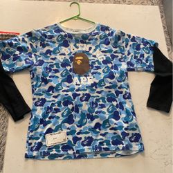 Blue Bape Long sleeve Shirt 