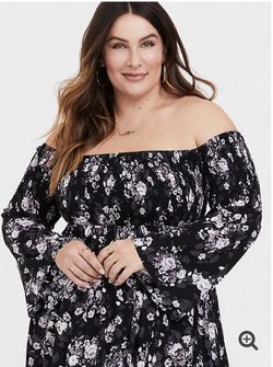 Torrid off shoulder chalice dress