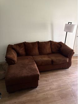 Suede Couch w/ Chase