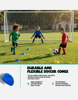 16ft x 7ft match soccer goal with an essential locking system. Easy to assemble with durable uPVC goalposts and a 2mm UV-stabilized HDPE twisted net f