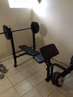 Marcy club weight bench with 80 pound weight set new arrivals